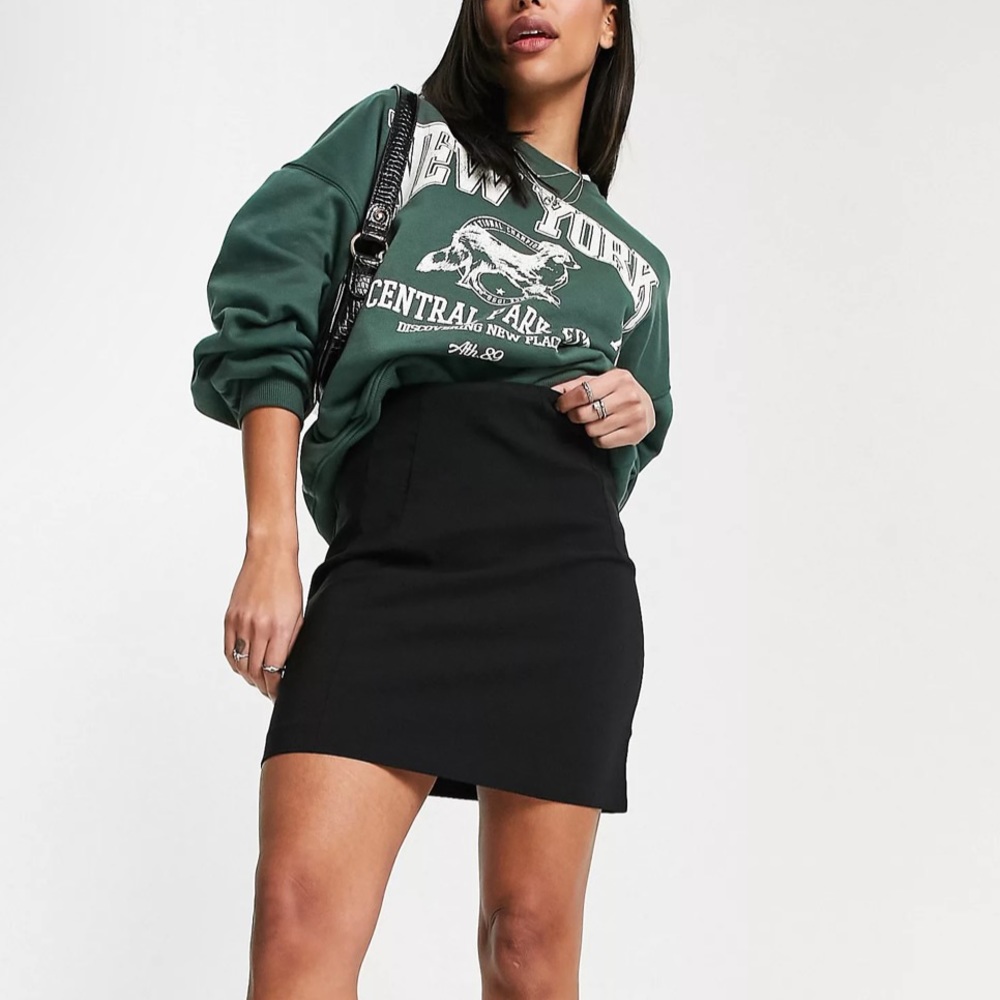 Miss Selfridge high waist mini skirt in black